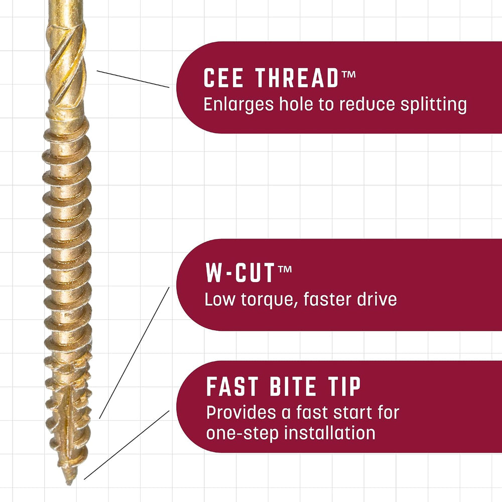 GRK Fasteners R4™ #9 x 3-1/8" Multi-Purpose Framing Screws, 1900 PCS