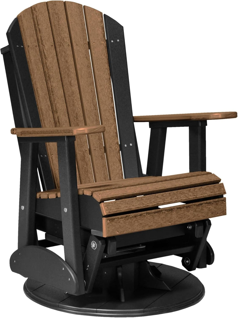 LuxCraft 2' Adirondack Outdoor Swivel Glider Chair, Patio Gliding Rocker,...