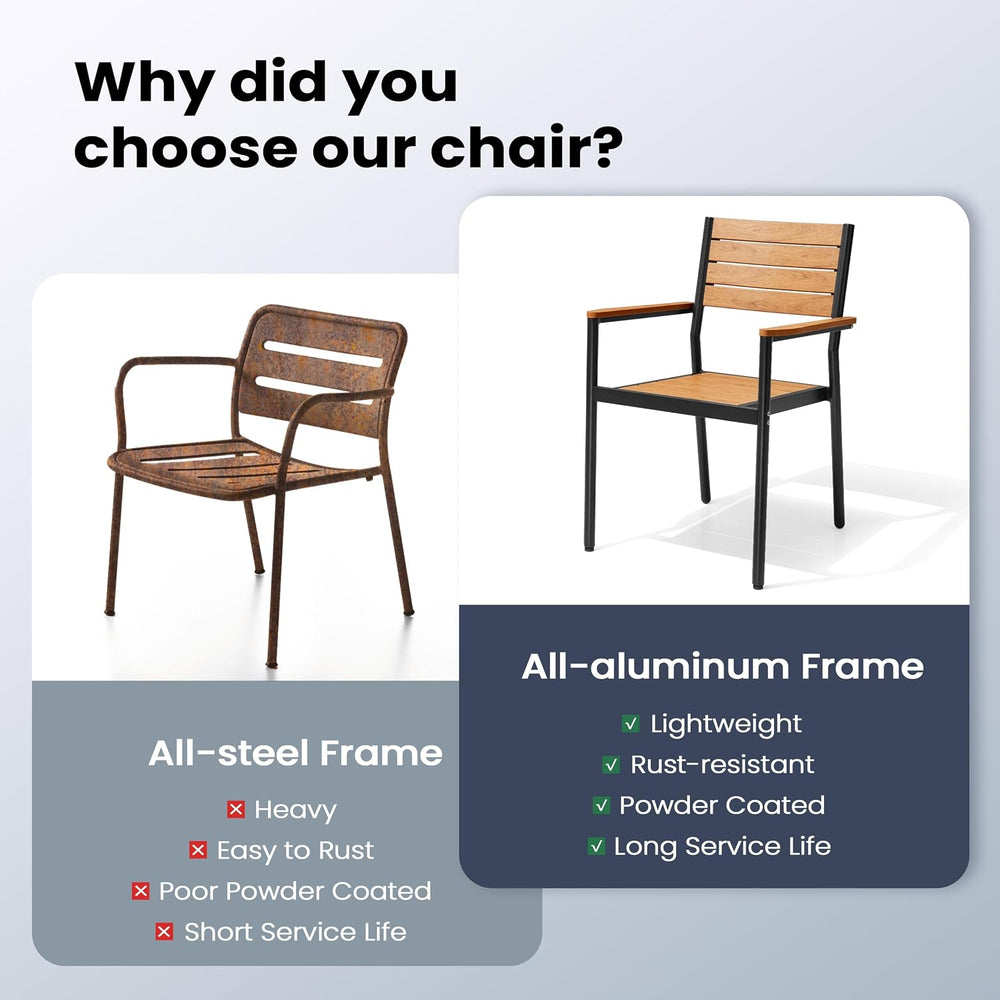 Pellebant Stackable Outdoor Patio Dining Chairs Set of 4