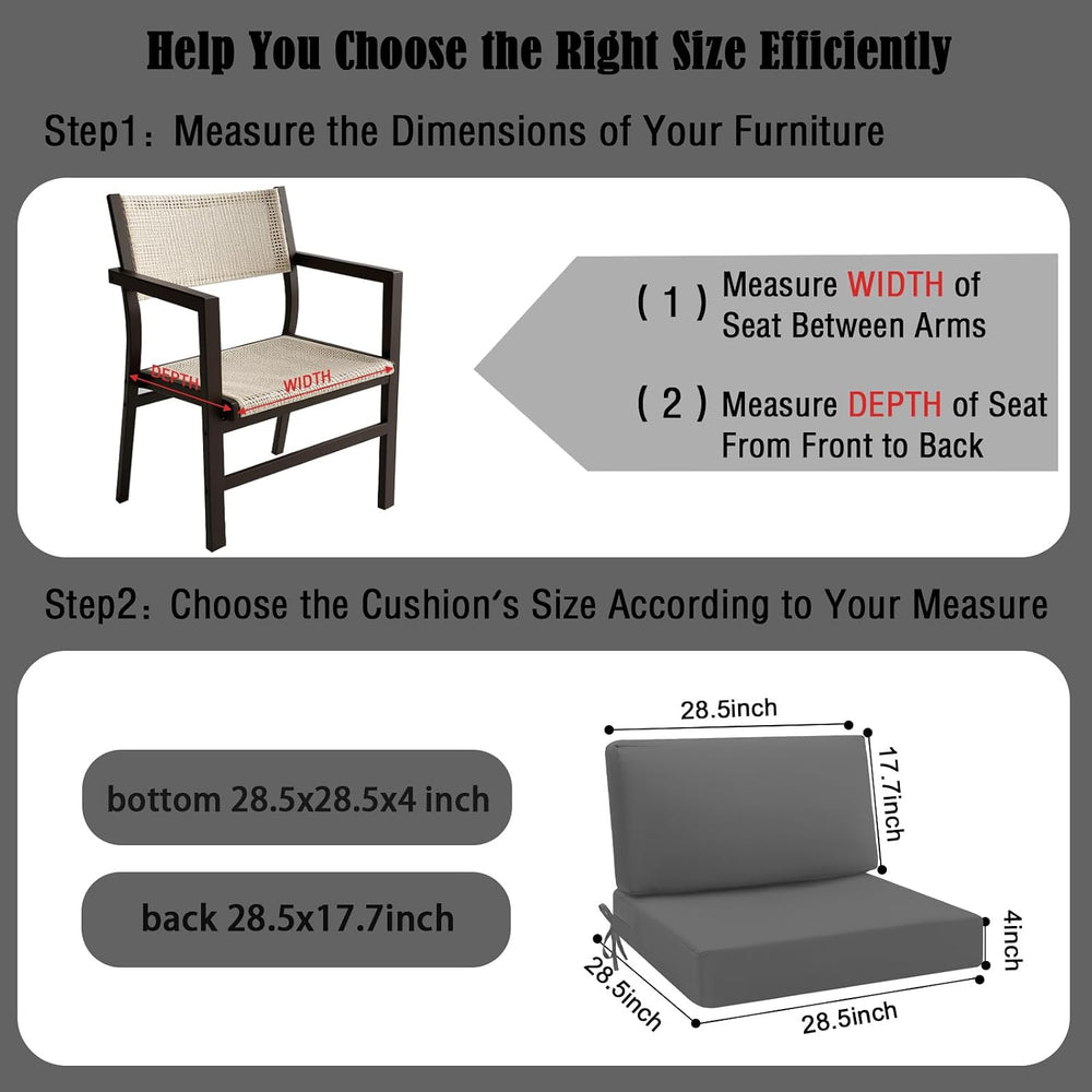 idee-home Outdoor Cushions for Patio Furniture, Outdoor Seat Cushion