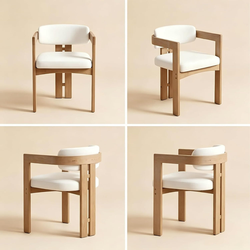Modern Barrel Dining Chairs Set of 4, Upholstered Farmhouse Dining Room Chair...