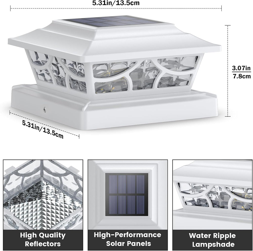 SIEDiNLAR Solar Post Lights Outdoor 4 Modes, 6 Pack White, Warm/Cool White