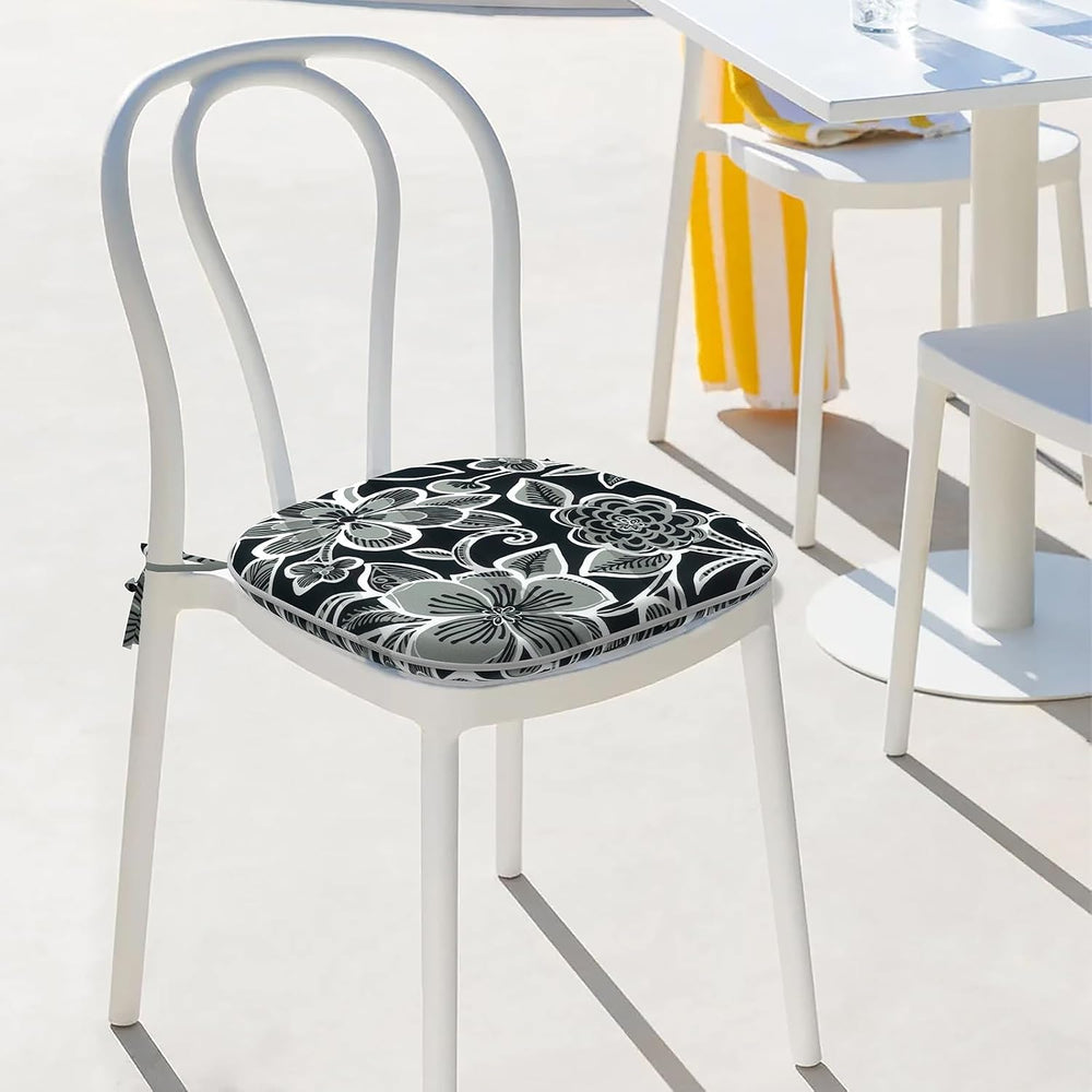 Indoor/Outdoor Chair Cushions 16x17 Inch, Patio Chair Cushions with Ties, All...