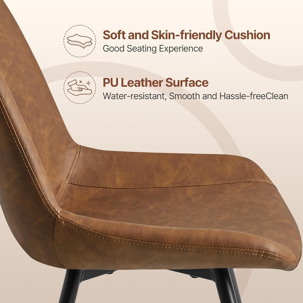 Yaheetech Dining Chairs Set of 6 Mid Century Modern Kitchen Chairs Brown