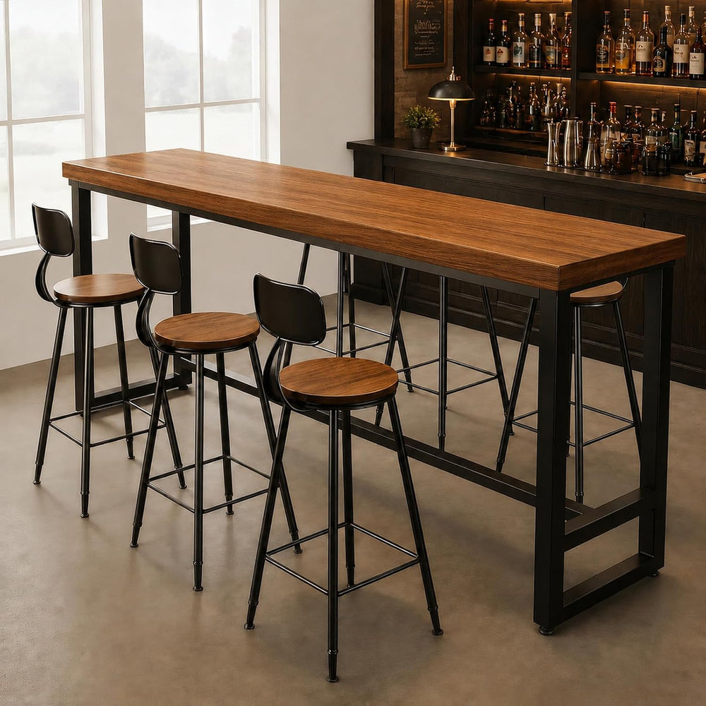78.7" Solid Wood Bar Height Table, Long Narrow High Top Pub Table
