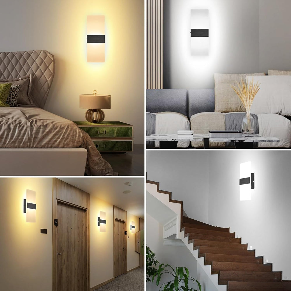 TRLIFE Dimmable LED Wall Sconces, 4 Color Temperature Modern Wall Sconce 12W ...