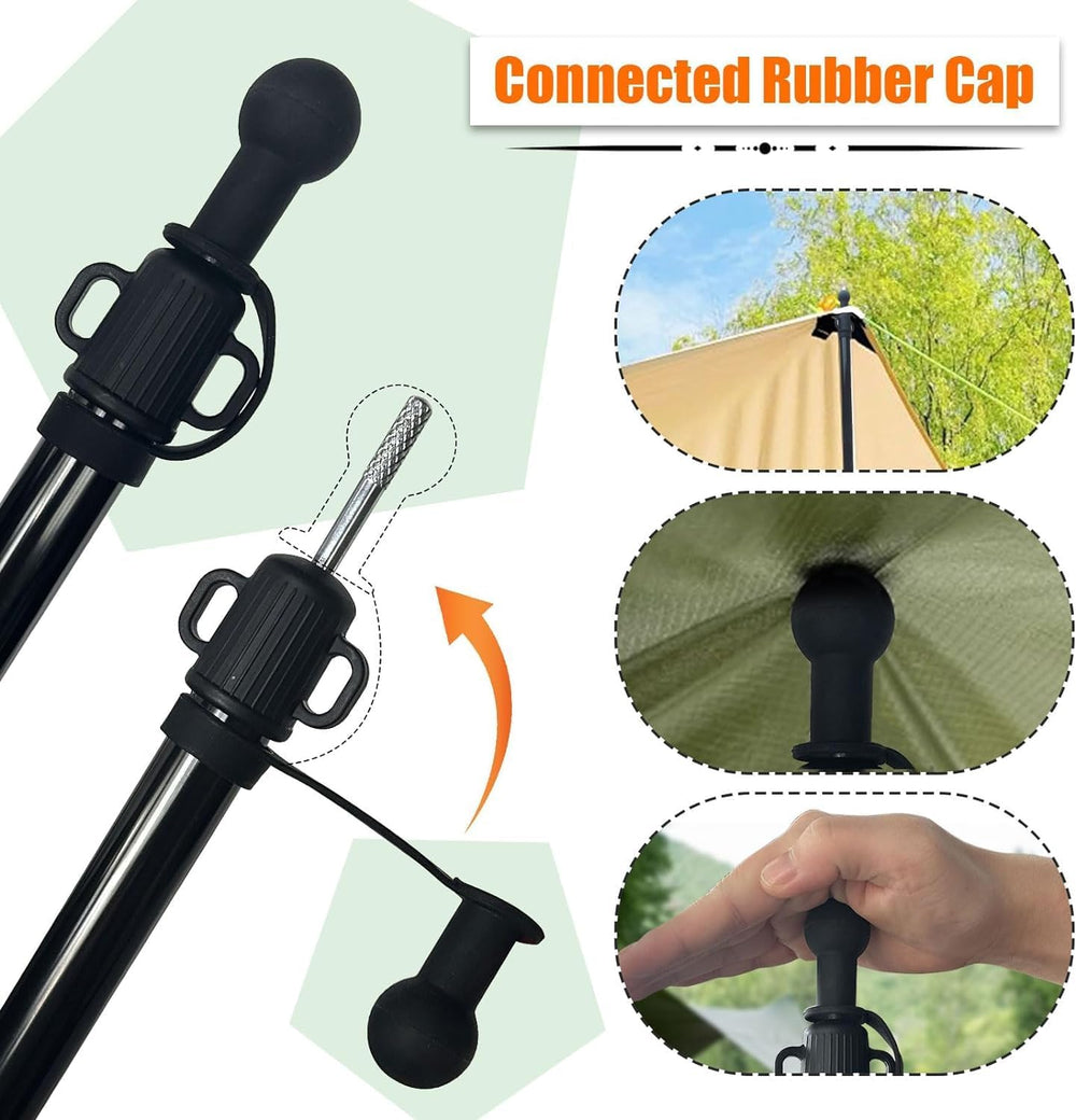 AYAMAYA Tarp Poles for Camping, Adjustable Aluminum Tent Poles Heavy Duty