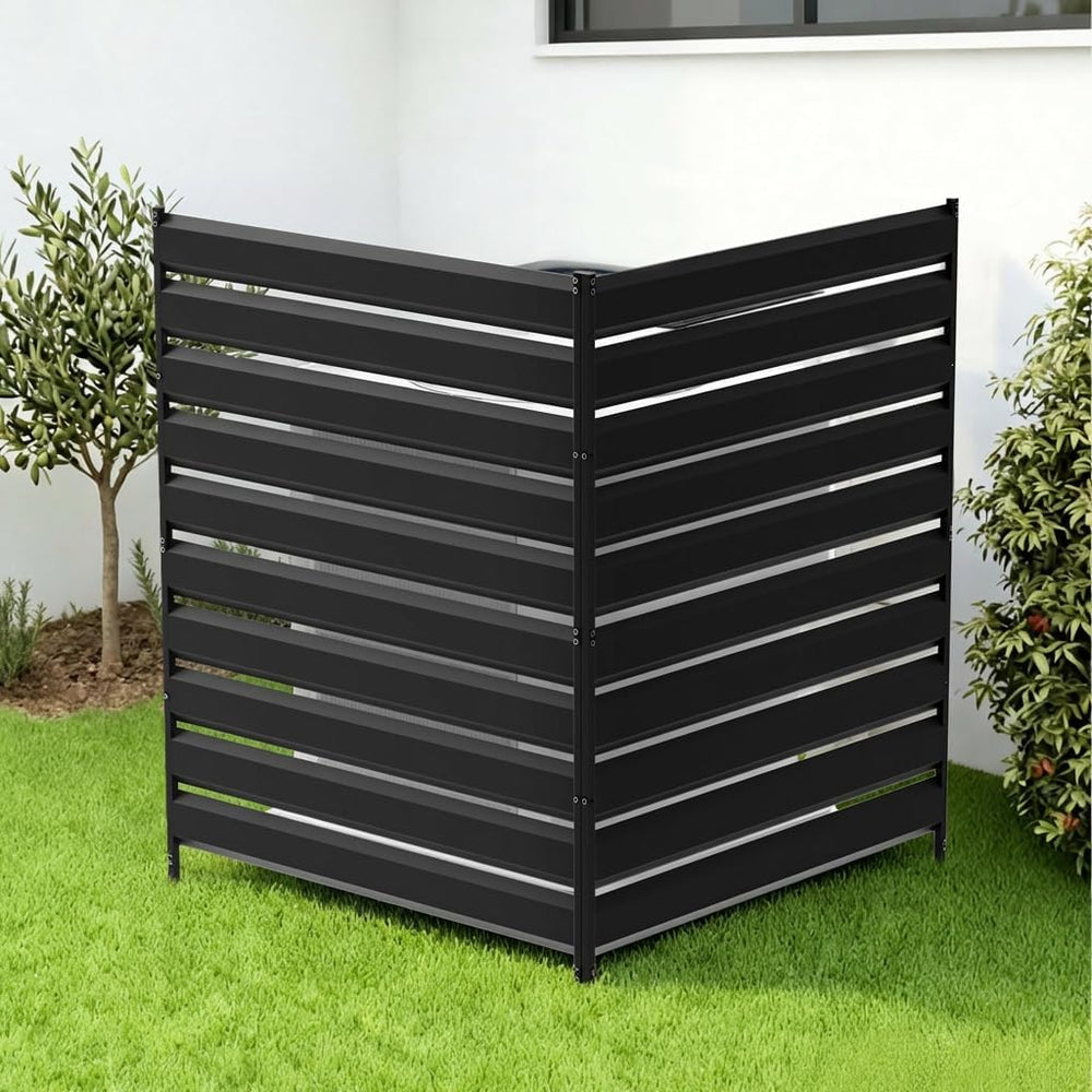 2 Panels Air Conditioner Fence,42" H x 38" W Outdoor Freestanding P...