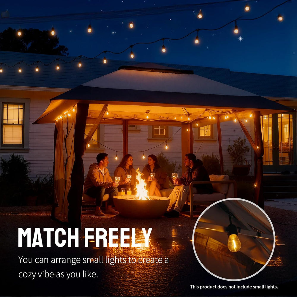 CROWN SHADES 13x13 Pop Up Gazebo, Clearance Canopy Tent,Blue & Grey