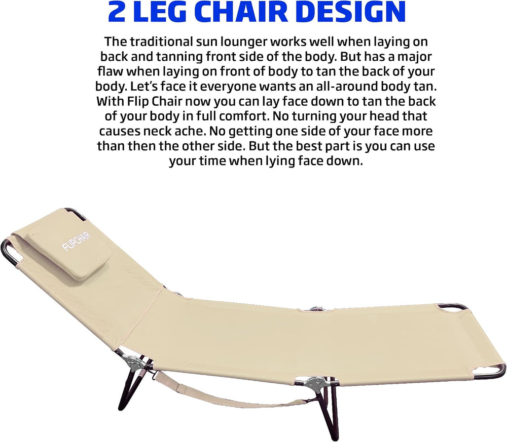 EASYGO PRODUCTS Pool Chair Chaise Lounge 2 Legs Support Polyester Material Re...