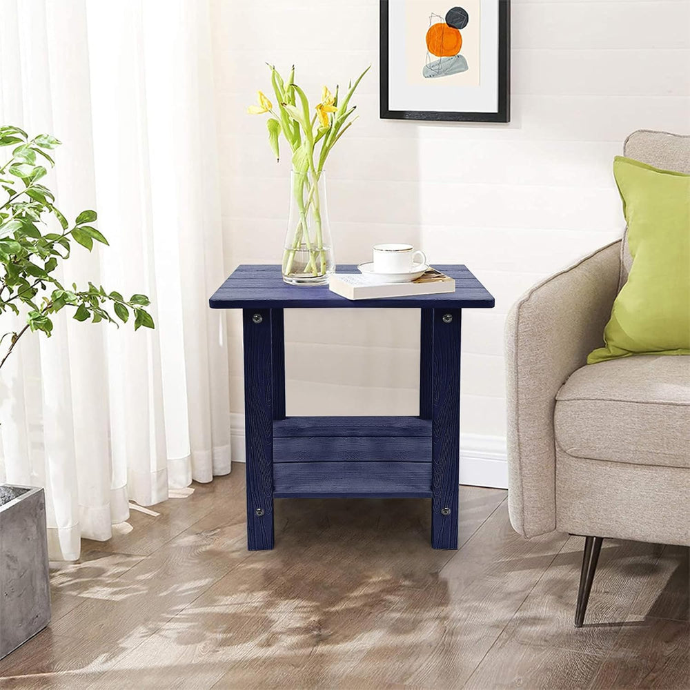 Outdoor Side Table, Weather Resistant Double Small Adirondack Side Table, Out...