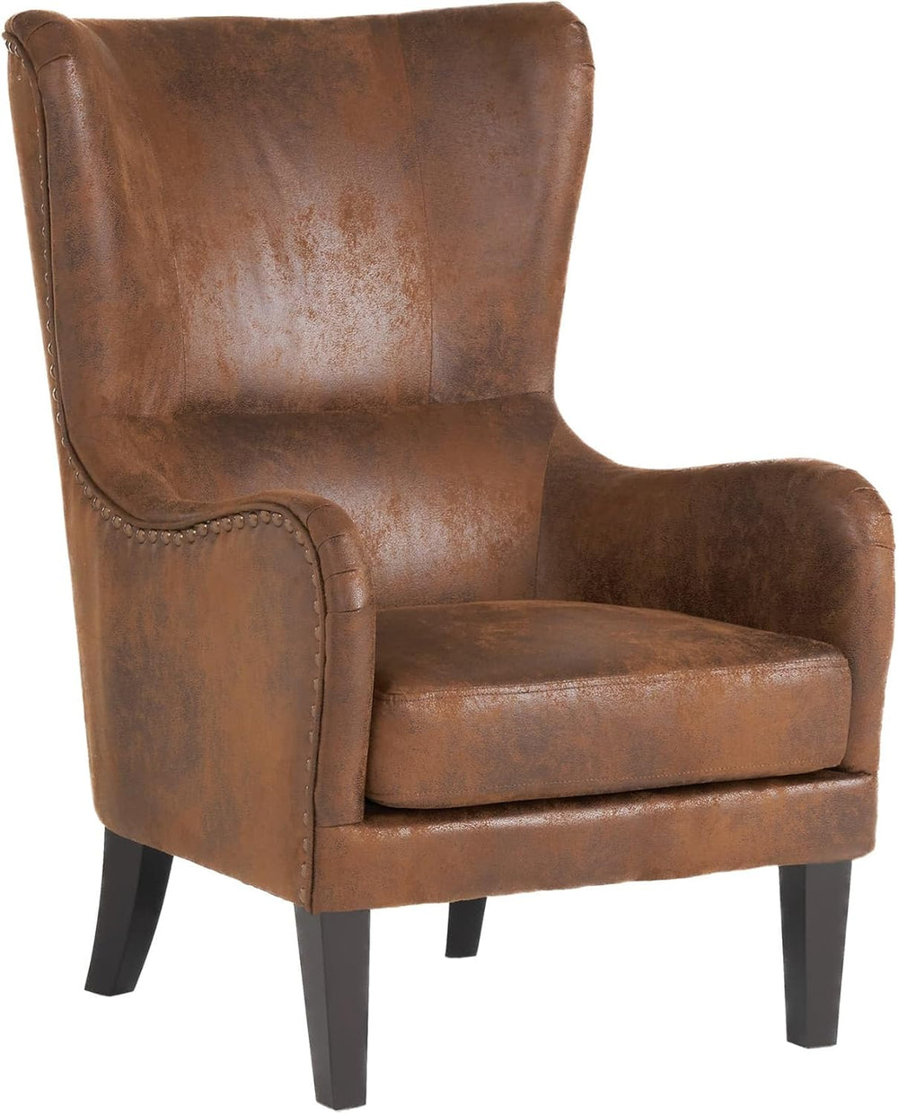 Mid-Century Modern Wingback Chairs Set of 2, Accent Club Chair with Nailhead ...