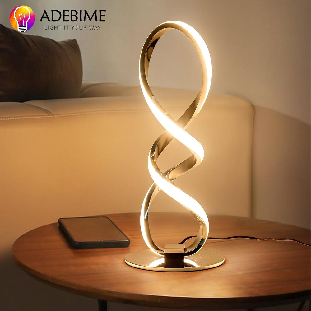 LED Spiral Bedside Table Lamp, Stepless Dimmable 12W 3000K Warm White, Modern...