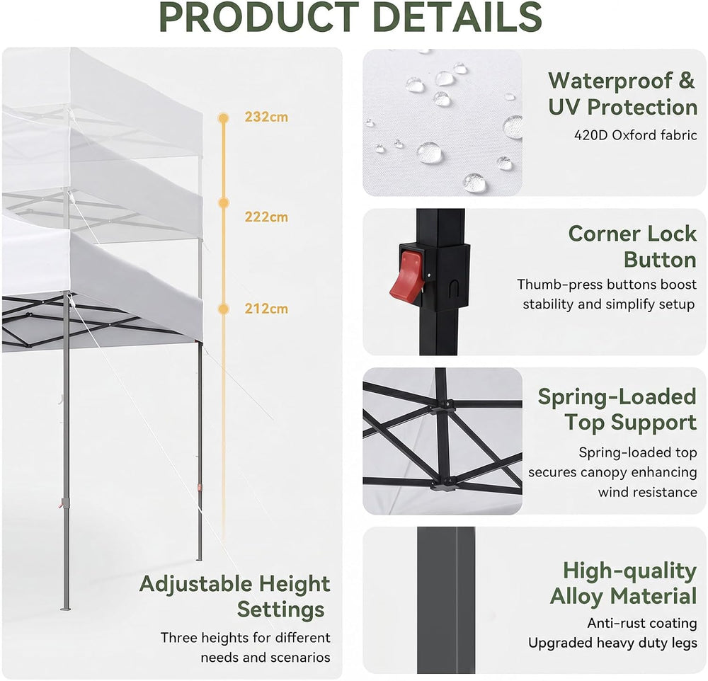 Aoxun 10x10 Pop up Canopy with Sidewalls, Heavy Duty Commercial Instant Shelt...