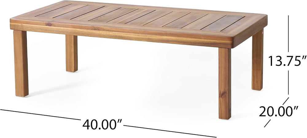 Christopher Knight Home Louver Chat Set, Teak + Cream