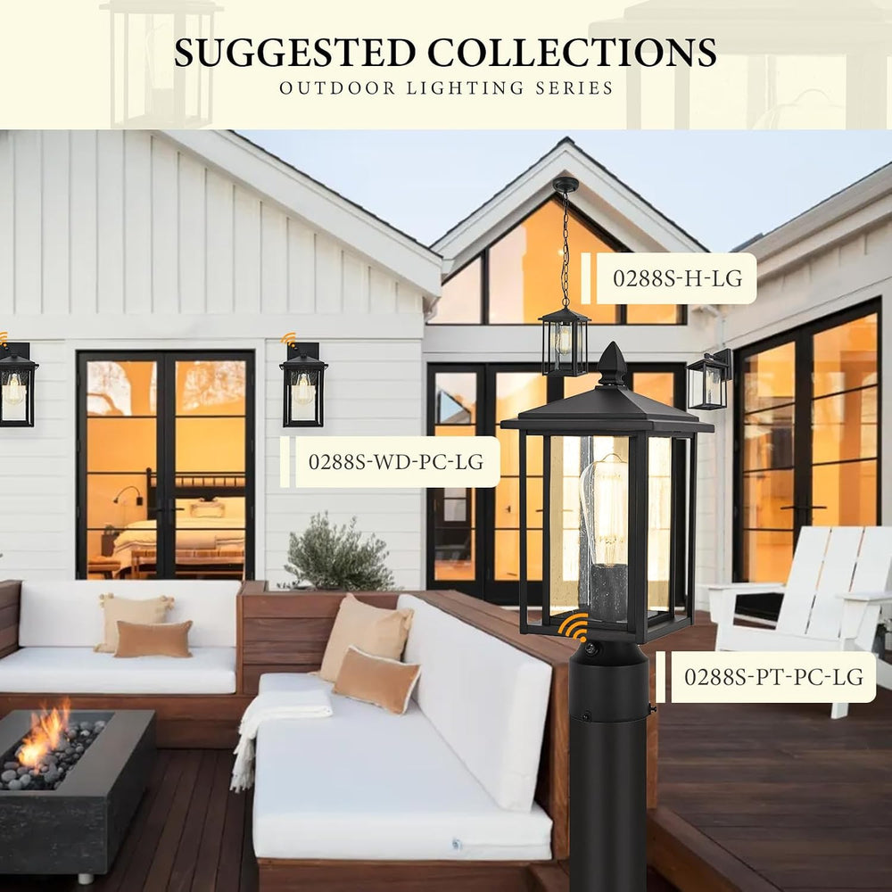 Outdoor Dusk to Dawn Post Light Fixture with Glass, Aluminum Light Post Lamps...