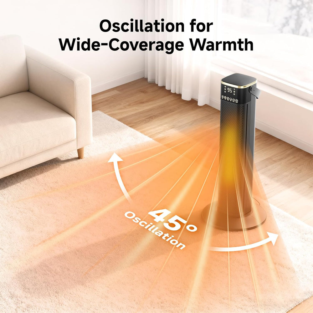 Space Heater for Indoor Use, 1500W PTC Ceramic Electric Heater with Thermosta...