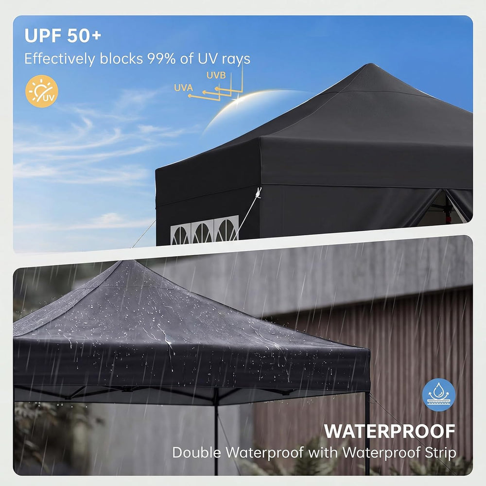 Aoxun 10x10 Pop up Canopy with Sidewalls, Heavy Duty Commercial Instant Shelt...