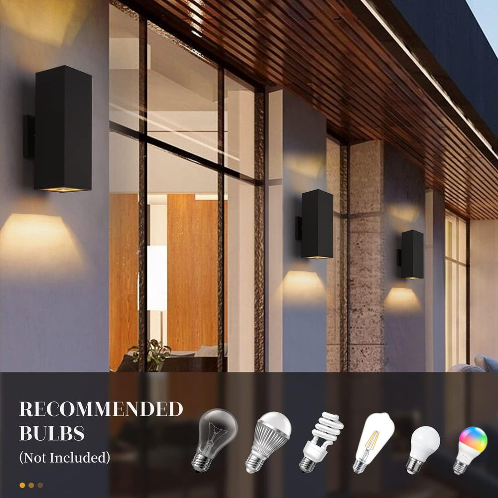 harriet Porch Lights Outdoor Modern - IP64 Waterproof Aluminum and Tempered G...