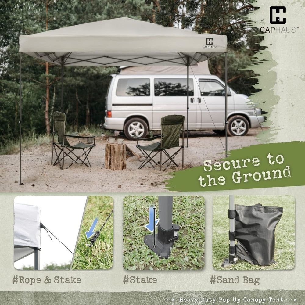 CAPHAUS Patented One-Push Pop Up Outdoor Canopy Tent, Heavy-Duty Commercial G...
