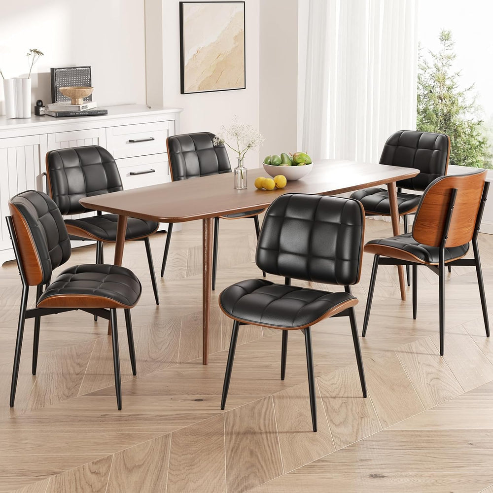Dining Chairs Set of 2, Mid Century Modern Dining Room Chair, Upholstered Fau...