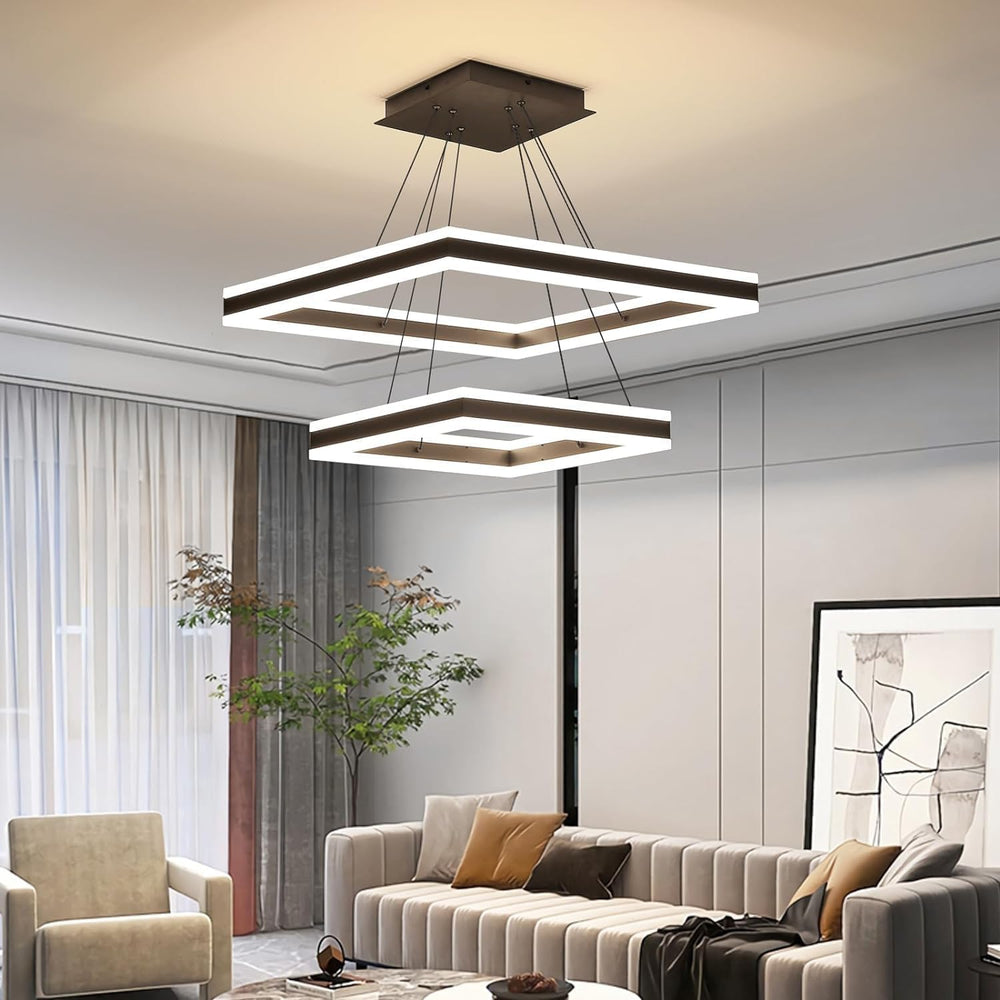 Modern LED Chandelier, 2-Light Black Ceiling Chandelier Pro for Dining Room L...