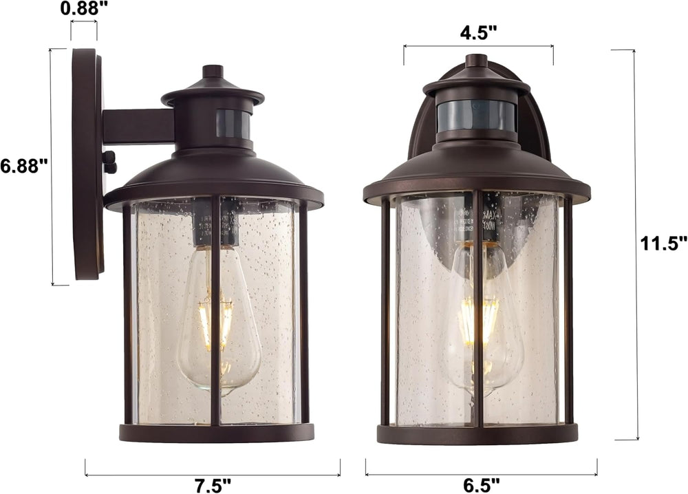 MICSIU Motion Sensor Bronze Outdoor Wall Light 1 Pack, 11.5" Farmhouse