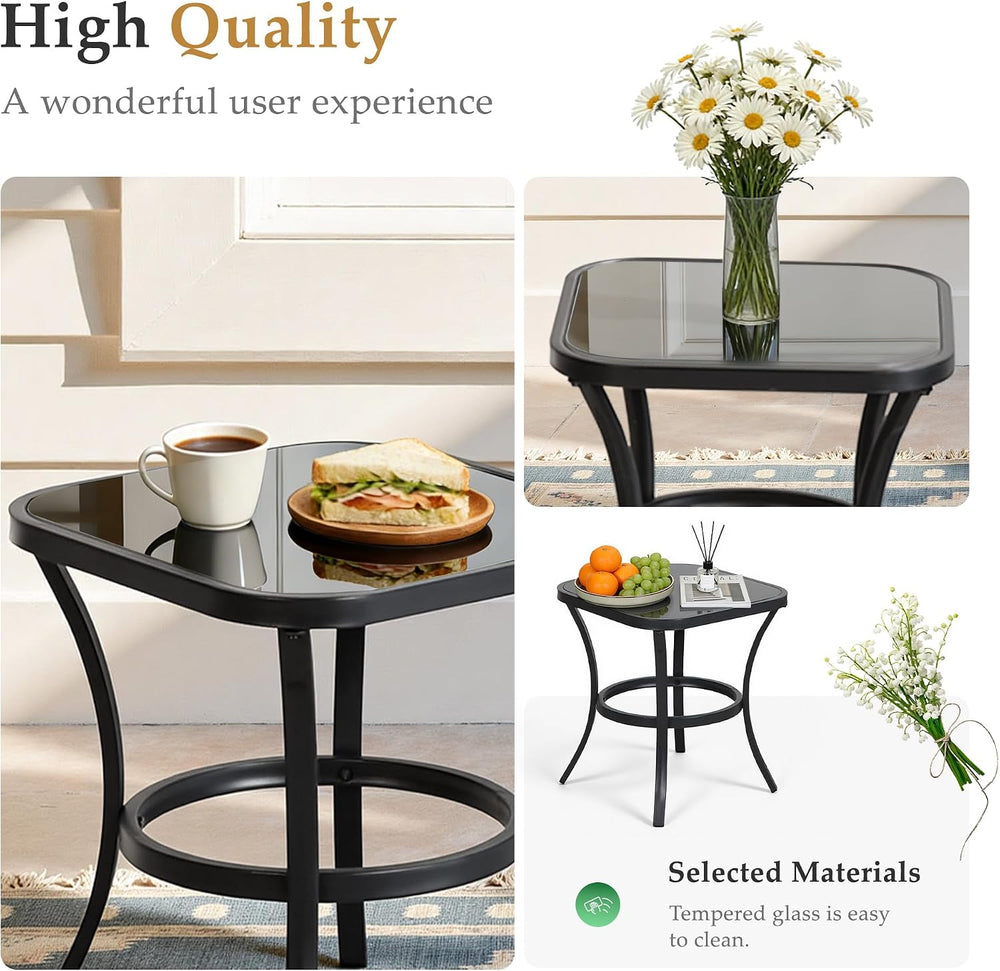 Oakcloud Oakmont Outdoor Furniture 3 Piece Conversation Bistro Set Rocking Ch...
