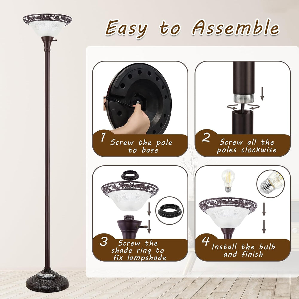 Luvkczc Torchiere Floor Lamps for Living Room, 70" Tall Standing Lamp