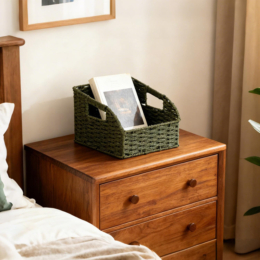 Pantry Baskets for Organizing,Wicker Storage organizers,3Pack,Green