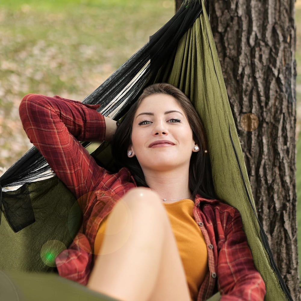 Covacure Camping Hammock, 772 lbs Capacity Double Hammock - Army Green