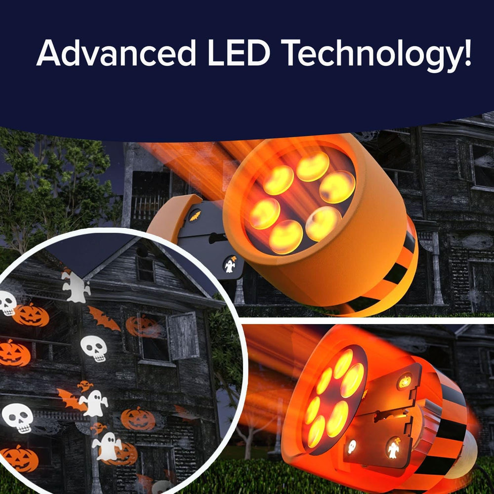 Star Shower Slide Show Halloween LED Projector, 6 Slides, Full-Color