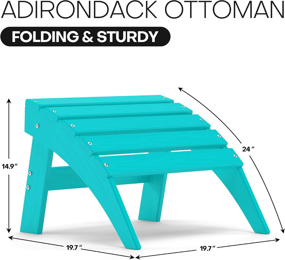Plawdlik Folding Ottoman for Adirondack Chair–HDPE All-Weather Footrest for O...