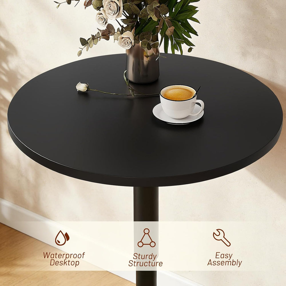 Furniliving Adjustable Height Pub Table 27''-36'', Round Cock...