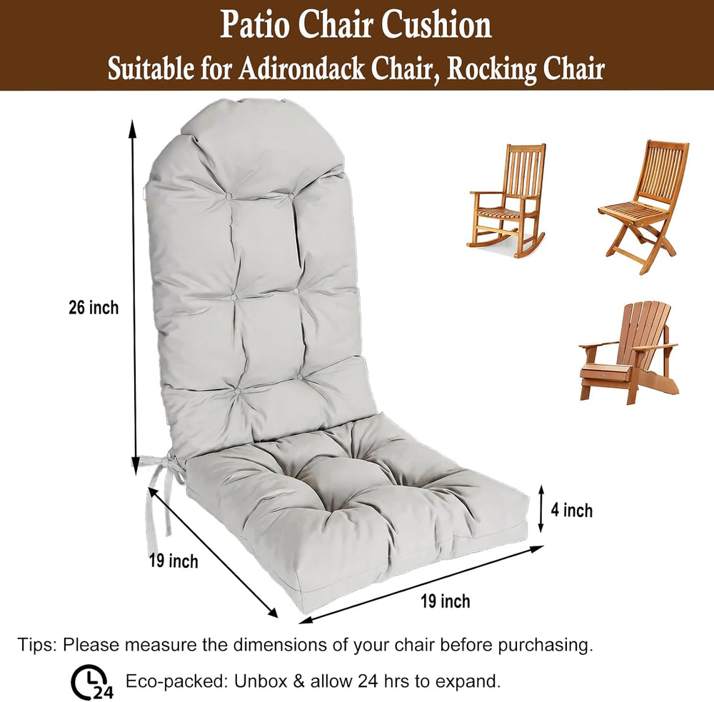 Outdoor Adirondack Chair Cushions Set of 2, Waterproof Patio Rocking Chair Cu...