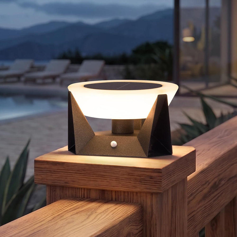 MVBT 7.1" Solar Post Cap Lights, 1 Pack Solar Post Light Outdoor Waterproof