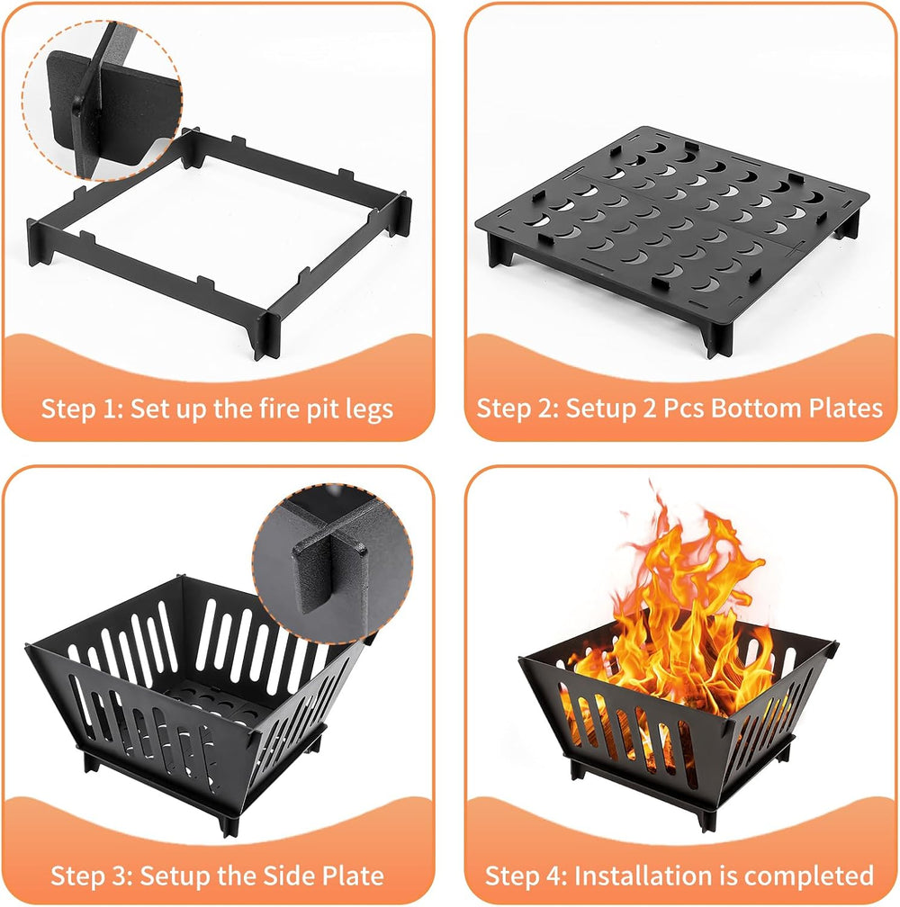 17-Inch Portable Fire Pit with Carry Bag|