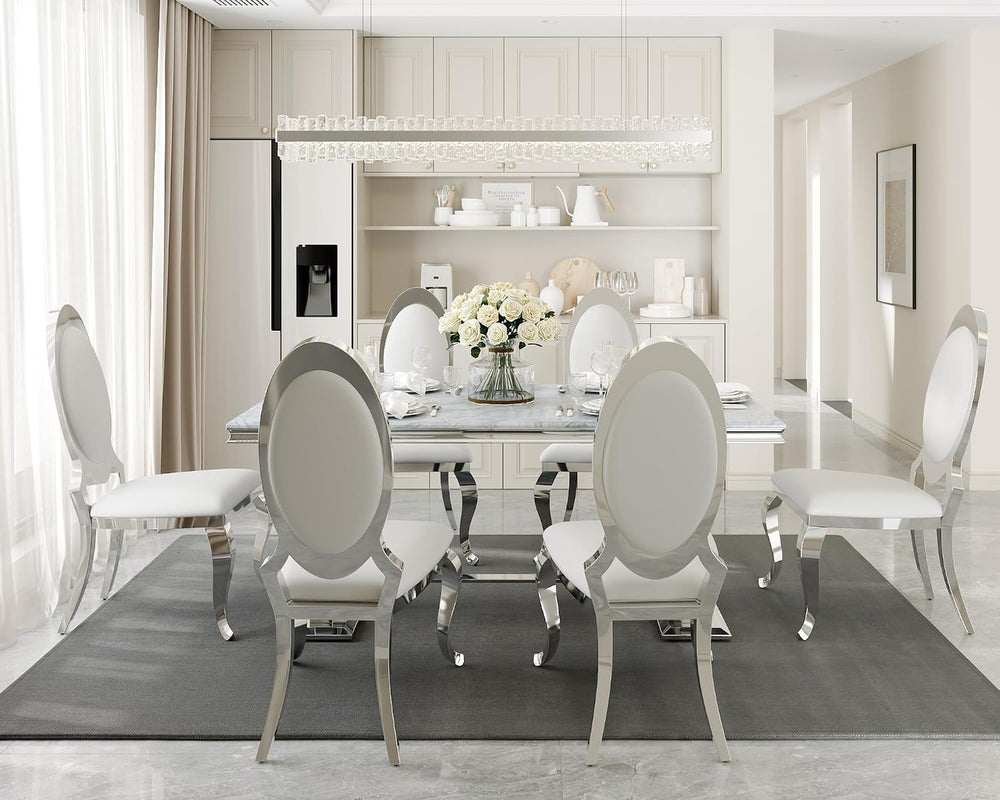 Dining Table, 70" Rectangular Modern Kitchen and Dining Room Table with ...