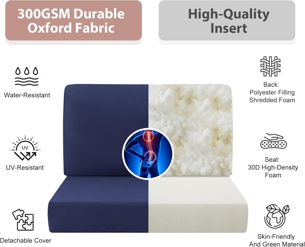 7-Piece Patio Furniture Cushions Set, Replacement Outdoor Cushions for 4-Seat...