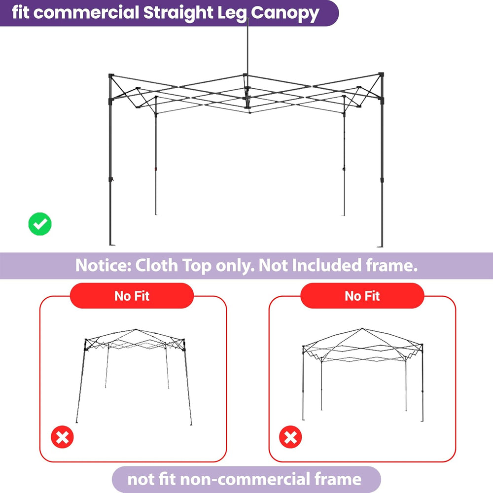 Tradesparker 10x15 Commercial Pop Up Canopy Replacement Top-Windproof D-Rings...