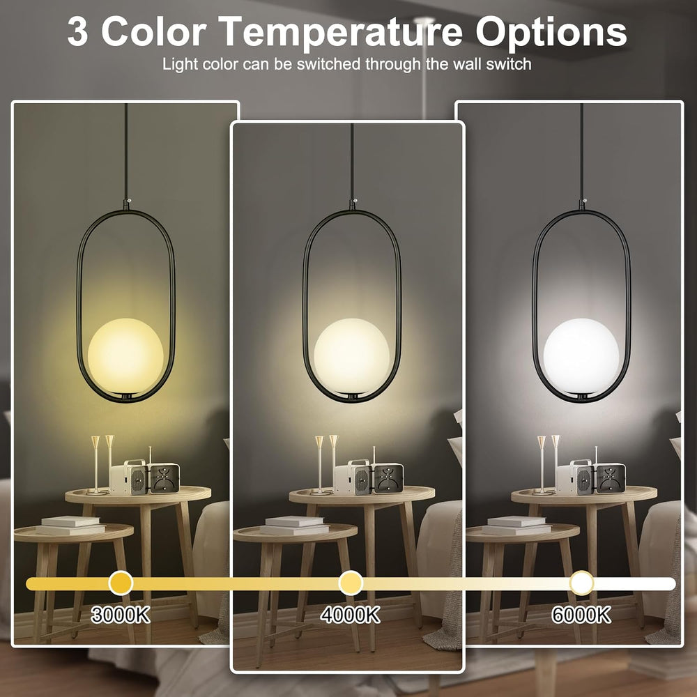 lobolighting Modern Pendant Lighting, 2 Pack Black Pendant Light Fixtures Adj...