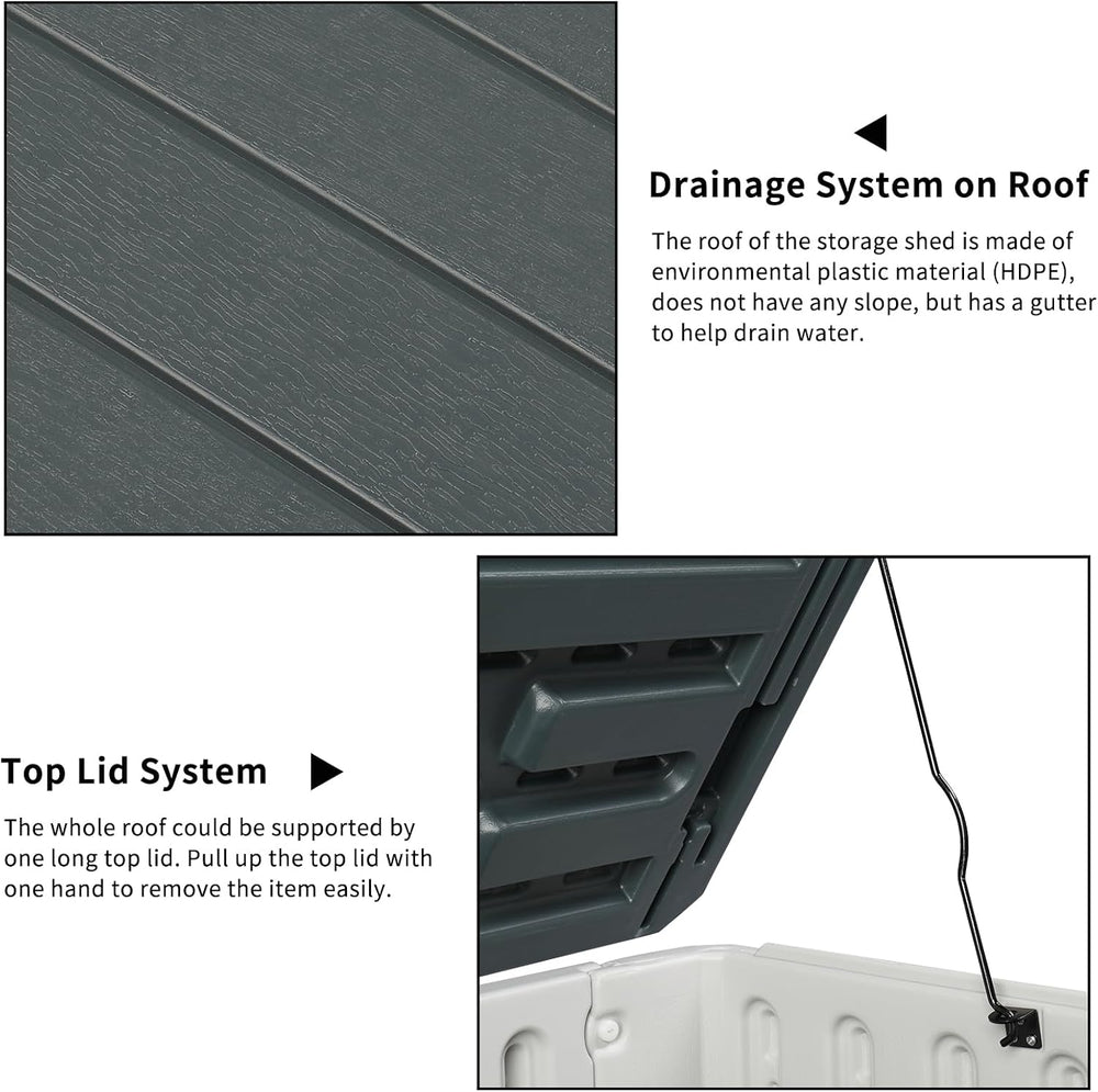 VINGLI Upgraded 260 Gallon Outdoor Storage Box