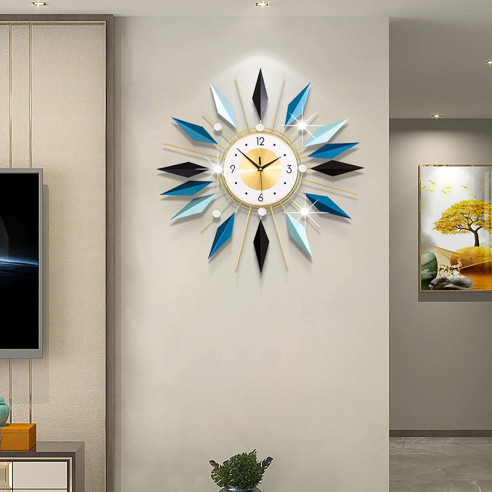 Large Wall Clock Modern Decorative Wall Clocks Silent Non-Ticking Bling Big C...