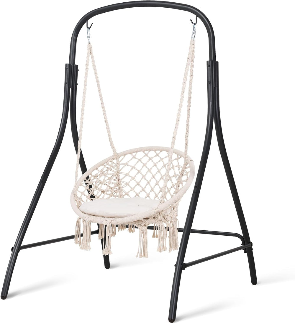 SUNCREAT Indoor Hammock Swing Chair with Stand, Hanging Chair Outdoor with St...