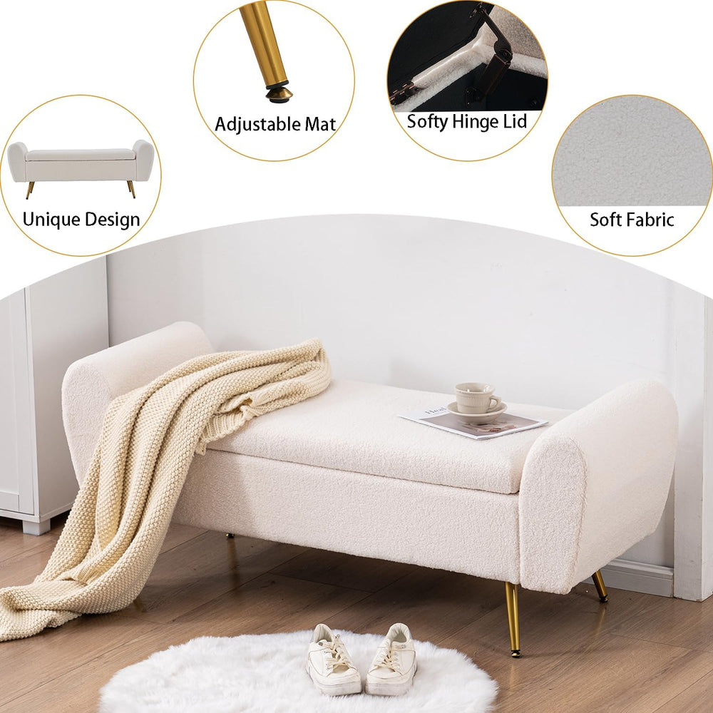 Storage Bench for Bedroom, 55" Extra Long Bench for King Size Bed, Moder...
