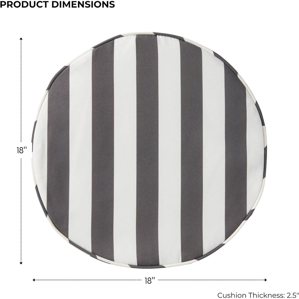 Set of 2 Outdoor 18 inch Round Patio Dining Chair Pads – Comfortable Fiber-Fi...