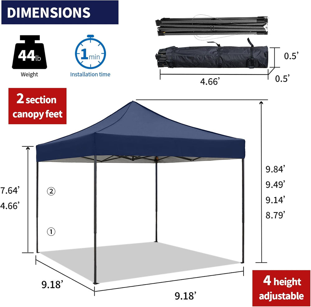 10x10 Pop up Canopy Tent with Sidewalls,Heavy Duty Waterproof Sun Shade Canop...
