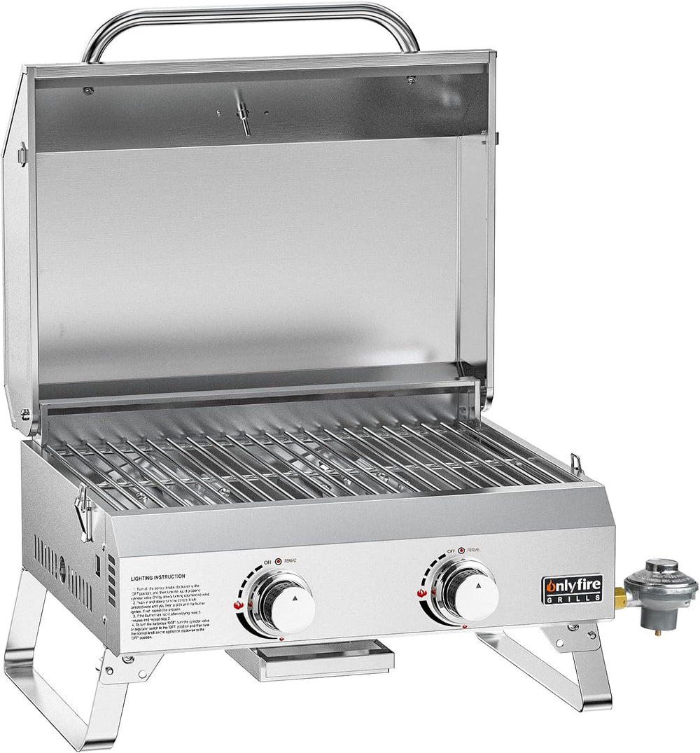 ONLYFIRE GRILLS Tabletop Gas Grill 2 Burners, Portable BBQ Grill, GS322