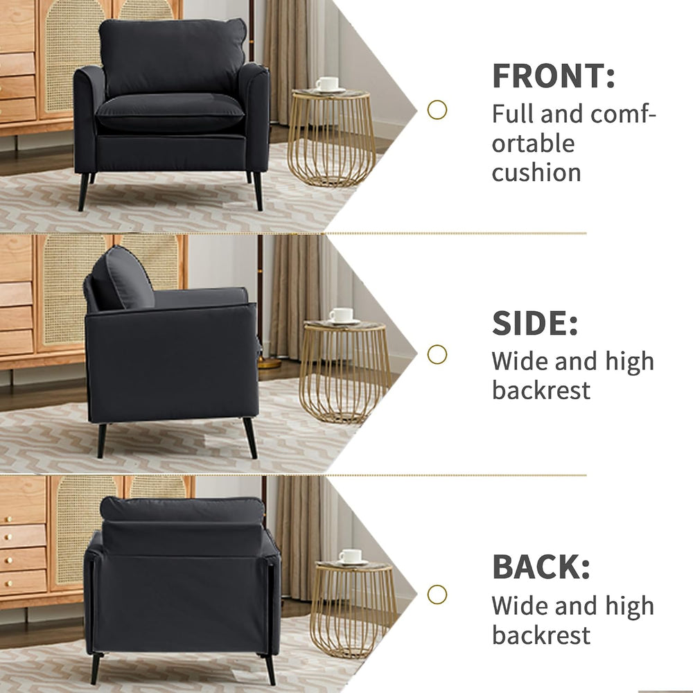 YISHENG Mid-Century Modern Living Room Accent Chairs Set of 2 - Oversized Fau...