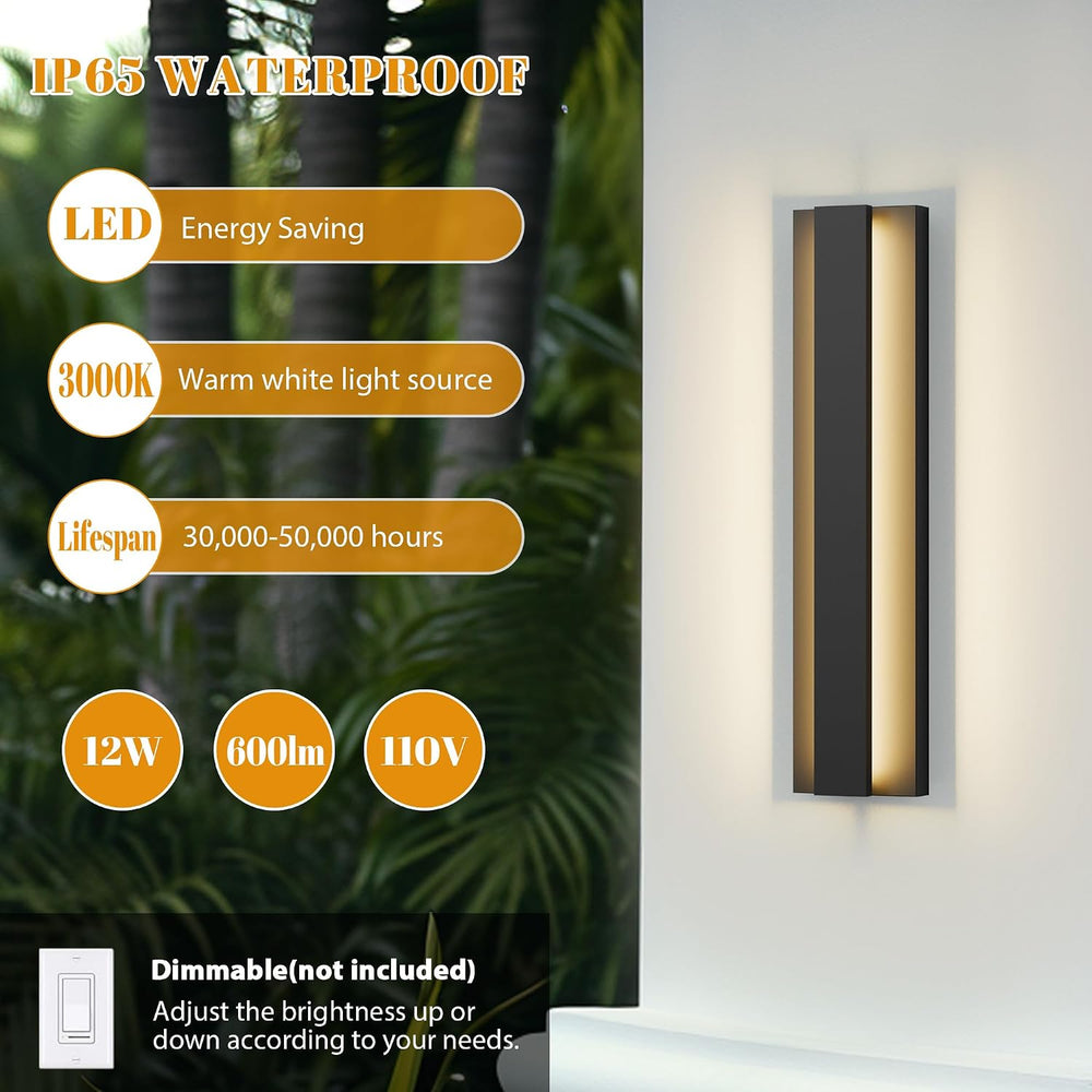 LamQee 18.5 Inch Modern Outdoor Wall Lights Exterior Lighting Fixtures, 3000K...